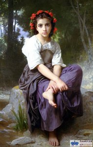 Au Bord Du Ruisseau — William-adolphe Bouguereau