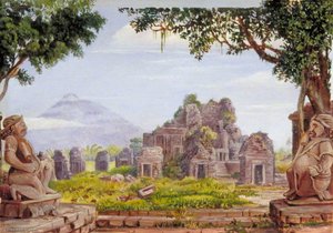Idols And Temples At Brambanang, Java — Marianne North, Botanical Realism