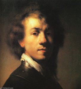 Self Portrait, Oil On Canvas — Rembrandt Van Rijn, Baroque