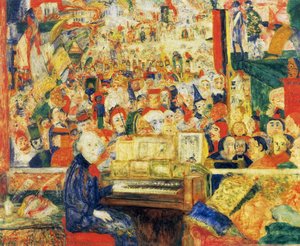 1933 Ensor Dans Son Atelier Ou Ensor A L' Harmonium — James Ensor, Expressionism