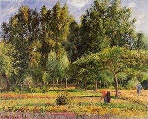 Poplars, Afternoon In Eragny — Camille Pissarro