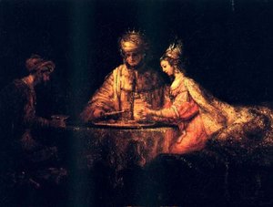 Le Festin D Esther, Moscou — Rembrandt Van Rijn, Baroque