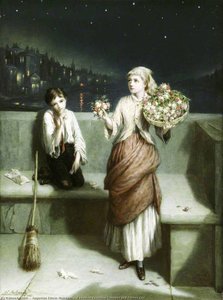 A London Crossing Sweeper And Flower Girl — Augustus Edwin Mulready