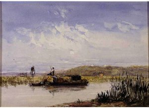 A Barge On A Canal — David Cox