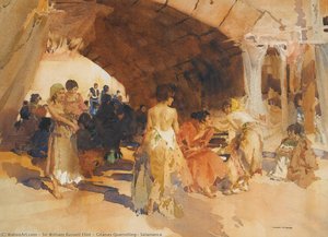Gitanas Quarrelling, Salamanca — Sir William Russell Flint