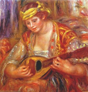 Woman With A Mandolin — Pierre-auguste Renoir, Impressionism
