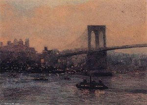 Brooklyn Bridge At Night — Edward Willis Redfield