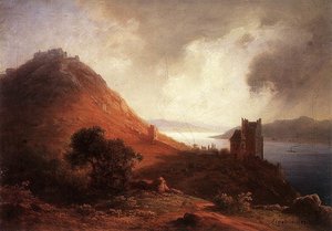 View Of Visegrád With The Solomon Tower — Antal Ligeti