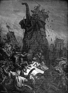 Eleazar Killed By The Elephant — Paul Gustave Doré, Romantic Realism