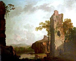Landscape With A Ruined Tower — George Barret The Elder