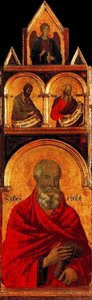 La Virgen Y El Niño Con Santos, Profetas Y Ángeles — Duccio Di Buoninsegna