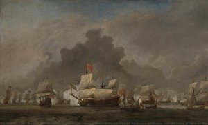 "naval Battle Between Michiel Adriaensz De Ruyter And The Duke Of York On The ""royal Prince"" During The Battle Of Solebay, 7 June 1672: Episode From The Third Anglo-dutch War", Willem Van De Velde (ii), 1691 — Willem Van De Velde The Younger