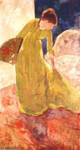 Woman Standing, Holding A Fan — Mary Stevenson Cassatt