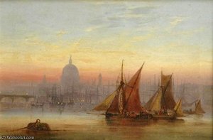The Pool Of London With St Pauls — Charles John De Lacy