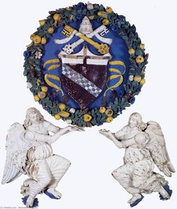 Coat-of Arms Supported By Two Angels — Benedetto Buglioni