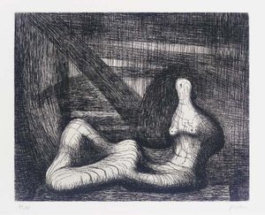 Reclining Figure Piranesi Background Iii — Henry Moore