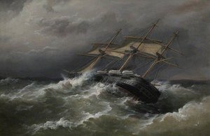 ‘hms Defence’ Off Vigo, Spain, In Heavy Sea, 7 December 1876 (captain, Ralph P. Cator) — Richard Brydges Beechey