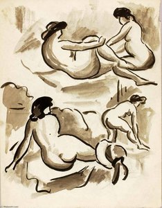 Four Female Nudes — Carl Newman