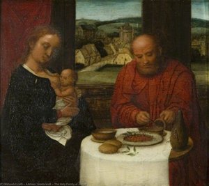 The Holy Family At A Meal — Adriaen Ysenbrandt