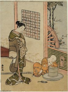 The Sleeping Chabo-zu — Suzuki Harunobu