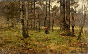 Girl In The Woods — Theodore Clement Steele