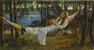 Woman Reclining In A Hammock — İbrahim Çallı