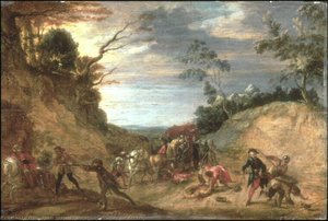 Voyageurs attaqués par des brigands
