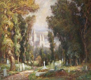 Truro Cathedral From Kenwyn Churchyard, Cornwall 'a Garden Of Memories' — Garstin Cox