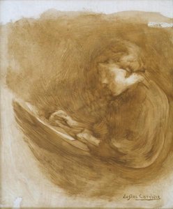 Portrait De René Carrière Dessinant — Eugène Anatole Carrière, Symbolism