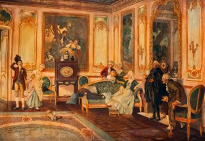 Figures In An Elaborate Interior — Louis Marie Baader, Rococo