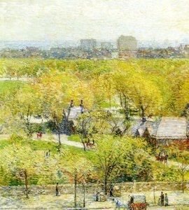 Across The Park — Frederick Childe Hassam, Impressionism