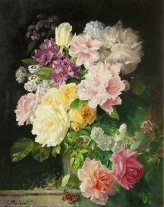 Flower Study (roses And Lilac) — Leonard Daniel Philpot