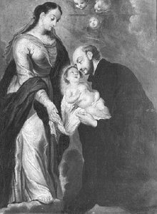 Saint Ignace de Loyola, l'enfant Jésus et la Vierge