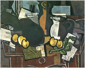 Guitar, Fruit And Pitcher (also Known As Guitar And Fruit) — Georges Braque