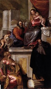 Holy Family With Sts Anthony Abbot, Catherine And The Infant John The Baptist — Paolo Veronese