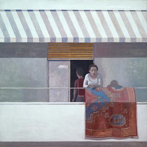 Woman With A Carpet On The Balcony — Konstantinos Rhomaides, Aristotelis Rhomaides