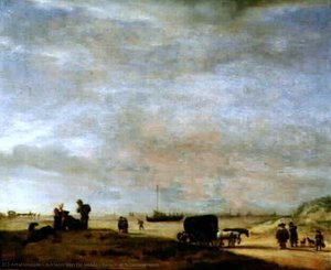Beach At Scheveningen — Adriaen Van De Velde