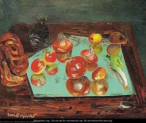 Still Life With Apples, Vegetables And Bread — Boris Dmitrievich Grigoriev
