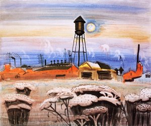 Watertower And Queen Ann's Lace — Charles Burchfield