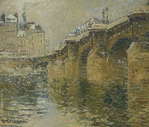 Pont Neuf In The Snow — Gustave Loiseau