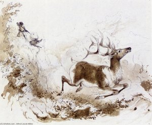 Death Of The Elk — Alfred Jacob Miller