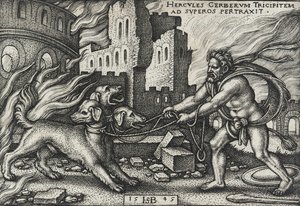 Hercules Capturing Cerberus — Hans Sebald Beham
