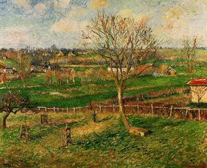 Landscape, Fields, Eragny — Camille Pissarro, Impressionism