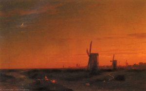Landscape With Windmills — Ivan Konstantinovich Aivazovsky