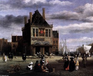 The Dam Square in Amsterdam (detail)