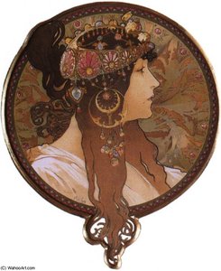 Brunette — Alphonse Mucha