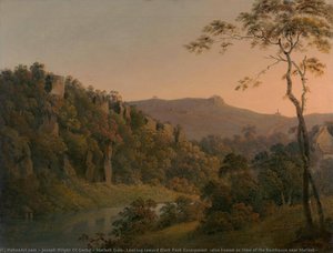 Matlock Dale, Looking Toward Black Rock Escarpment (also Known As View Of The Boathouse Near Matlock) — Joseph Wright Of Derby