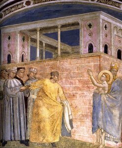Scenes From The Life Of Saint Francis: 2. Renunciation Of Wordly Goods (detail) — Giotto Di Bondone, Proto-renaissance