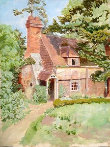 Exterior View Of Unidentified Cottage In East Surrey, With Prominent Chimney And Porch — Ernest C Christie
