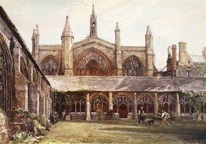 The Cloisters, New College — John Fulleylove, Romantic Landscape Painting